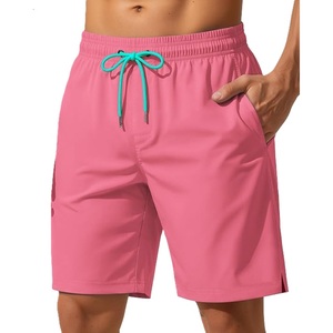Shorts de bain pour hommes en polyester tissé avec bordure contrastante, imprimé AOP, élastique en nylon, séchage rapide, décontracté, fournisseur du Bangladesh - Product Image 3