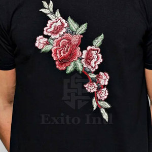 T-shirt décontracté à manches courtes en coton respirant pour homme, avec logo personnalisé brodé, col rond de haute qualité - Product Image 3