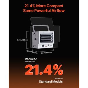 Chauffage électrique de garage 5000 W mural/plafond avec protection contre la surchauffe pour 2 voitures, 3 angles réglables pour une optimisation optimale de l'espace de travail - Product Image 6