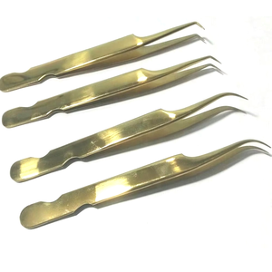 Professional Eyelash Extension Tweezers Stainless Steel Precision 10mm Length Smooth Tip with Custom Logo Slanted Eye Brow <b>Clips</b> - Product Image 4