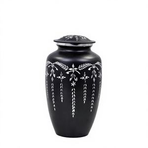 Urne funéraire en aluminium artisanale de style Art déco avec motif Arbre de Vie pour cendres humaines et d'animaux de compagnie, capacité 1-2L - Product Image 3