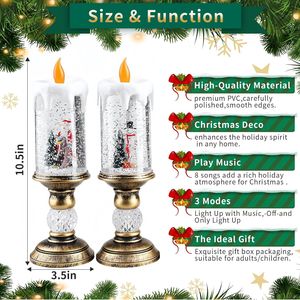 Luci Vintage natale luci a LED senza fiamma lampade da tavolo Decorative per la casa all'aperto portico luci notturne centrotavola decorazioni - Product Image 4