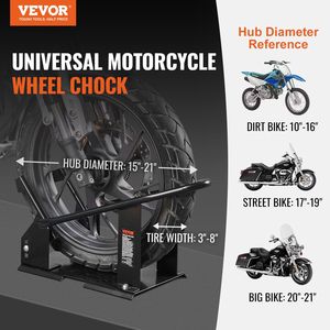 Heavy-Duty in acciaio moto ruota Chock 1800 Lbs capacità ruota anteriore Stand 3 fori regolabili 15 "-21" motocicli moto - Product Image 2