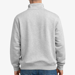 Sweat-shirt à capuche oversize à demi-zip avec deux poches latérales, respirant, design personnalisé, prix d'usine, vente en gros pour hommes, collection automne - Product Image 2