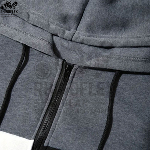 Survêtement coupe-vent pour homme avec capuche et pantalon de jogging, 100 % polyester nylon, fermeture éclair intégrale, couleur orange - Product Image 3