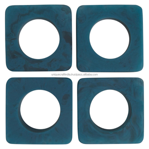 Servilleteros de resina multicolor, accesorios de mesa decorativos hechos a mano para comedor, boda y decoración de fiesta - Product Image 4