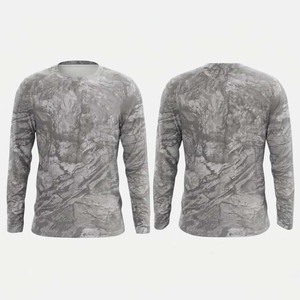 Camisa de Pesca de Manga Larga para Hombre, Estampado de Camuflaje, UPF 50, Secado Rápido, Poliéster, Talla Adulto - Product Image 1