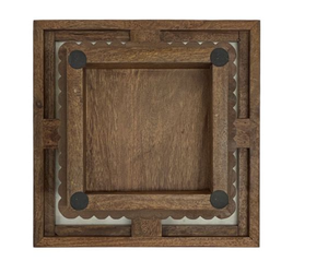 <b>Vintage</b> Stone <b>Console</b> <b>Table</b> Square Side End <b>Table</b> Wood Grain Accent <b>Table</b> for Living Room Hotel Villa - Product Image 6