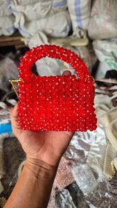 Bolso de Mano de Lujo Cuadrado Impermeable con Cuentas de Perlas, Mini Bolso de Hombro Hecho a Mano para Fiesta, Bolso de Noche Elegante para Mujer - Product Image 3