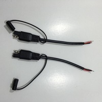 SPT-2 18AWG 300V Kabel Konduktor Tembaga Hitam Rakitan Kabel Trail Panjang 1830mm 2-inti 2P SAE Plug Penutup Debu Peralatan Rumah Tangga