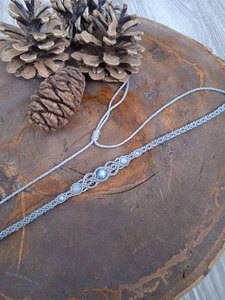 Handmade Gold Plated Macrame Rainbow Moonstone <b>Choker</b> Necklace Natural Beads Gray Cord Boho Healing Jewelry Party Wholesale Gift - Product Image 3