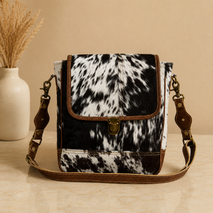 Sac bandoulière en cuir Hairon pour femme, en cuir de vachette véritable, style western, sac messager, bandoulière réglable, usage quotidien - Product Image 1