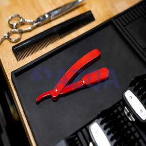 Navaja de Afeitar Recta de Acero Inoxidable Roja con Soporte de Cuchilla Reemplazable para Afeitado Facial y Cuidado Personal Profesional para Hombres - Product Image 5
