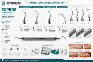 Expros # Explorador dental de doble punta Williams Explorer 23/O Thin # 6 # Zetomed Pro de Acero Inoxidable 31 - Product Image 6
