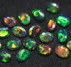 Black Opal Natural Ethiopian <b>Fire</b> Opal Gemstone Oval Cut Cabochon With Brilliant Play Of Color For Jewelry Making and Supplies - Product Image 1