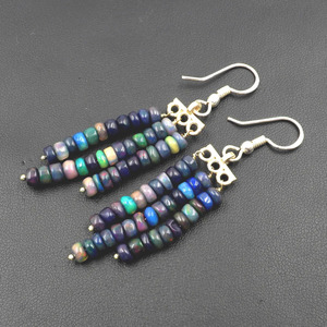Pendientes de Ópalo Etíope, Multifuego, Plata de Ley 925 y Oro - Product Image 3