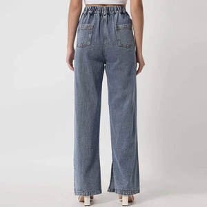 Pantalones Vaqueros Rectos Transpirables de Verano para Mujer, Corte Regular, Venta al por Mayor, Pantalones Vaqueros Desgastados de Alta Demanda, Corte Holgado - Product Image 2