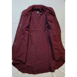 Hot Sell Burgundy Wool Blend Coat Lace <b>Back</b> Hi Low Hem Women’s Winter Gothic Coat 2026 - Product Image 2