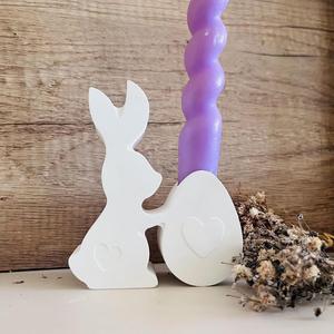 Easter Rabbit Candle Holder Love Heart Bunny Aromatherapy Candle Holder Gypsum <b>Resin</b> Candle <b>Silicone</b> <b>Mold</b> - Product Image 4