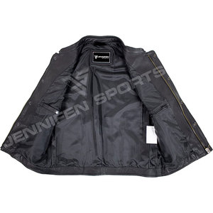 Gilet de moto décontracté unisexe en cuir véritable et daim, coupe diamant, avec plusieurs poches sur la poitrine et à l'intérieur - Product Image 6
