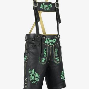 Lederhosen bavaroises noires de qualité supérieure, brodées, en cuir, pour hommes, tailles européennes 46 à 62, en stock - Product Image 1