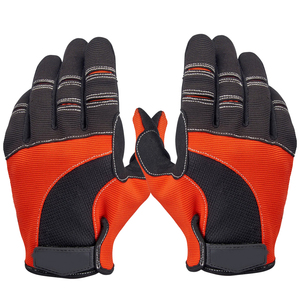 Gants de course à doigts entiers en PU, antidérapants, pour la conduite en extérieur, unisexes, avec fermeture auto-agrippante et design à panneaux - Product Image 2