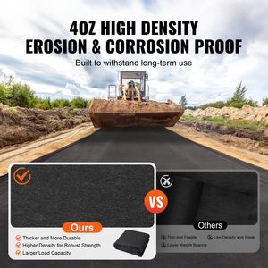 15x20FT Heavy Duty Non-Woven Géotextile Tissu Jardin Barrière Contre Les Mauvaises Herbes Couvre-Sol Drains Français Drainage 4OZ Paysage Tissu pour - Product Image 4