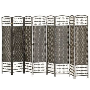 8-Fold Dark Gray Folding Screen <b>Room</b> <b>Divider</b> and Privacy Screen - Product Image 5