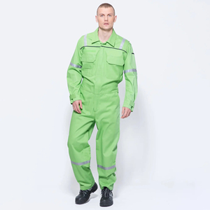 Overol de Trabajo Verde para Hombre, Manga Larga, Reflectante, de Poliéster, Uniforme de Seguridad para Uso Industrial y de Construcción - Product Image 1