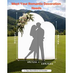 Juego de 2 Soportes de Arco Metálicos Dorados de 7.2 pies y 6 pies, Estructura Estable, Fácil Montaje para Bodas, Cumpleaños y Celebraciones - Product Image 2