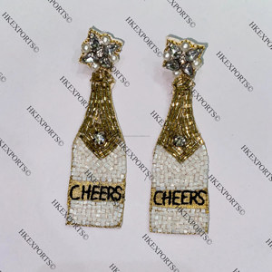 Pendientes de gota con cuentas chapados en oro de joyería de plata elegante al por mayor para boda y fiesta/compromiso para regalos - Product Image 6