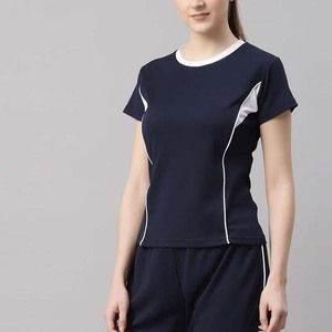 เสื้อยืดผู้หญิงไซส์ใหญ่ รุ่นรักษ์โลก สำหรับฤดูร้อน ผ้าโพลีเอสเตอร์/คอตตอน ทรงปกติ แขนสั้น สีทูโทน - Product Image 3