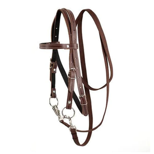Brown <b>Leather</b> Horse Bridle with Reins Adjustable Equestrian Headstall Silver Hardware Training Riding Tack for Horse Profession - Product Image 2