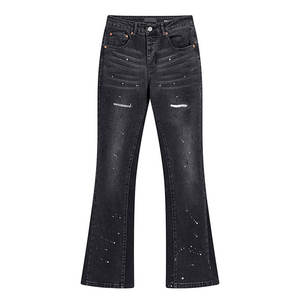 Pantalon en jean bleu foncé coupe ample pour homme – Jean décontracté droit taille mi-haute style streetwear européen et américain - Product Image 3