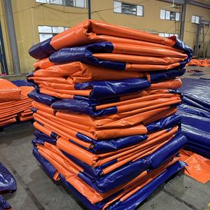 Bâche en PE robuste bleue/orange, haute durabilité, imperméable, construction de qualité supérieure, couleur personnalisée, taille personnalisée, bord renforcé - Product Image 3