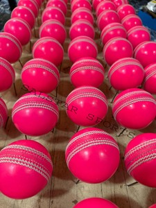 Premium Quality Salstar Sport Hand Stitched Cricket Top Grade Leather Selection <b>Ball</b> Customizable Pink Colors Logo Design <b>Balls</b> - Product Image 4