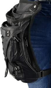 Real Leather Handmade Thigh Bag With Waist <b>Belt</b> and Metal Hook Decorate Stripe Biker Bag for <b>Money</b> LLB-0002 - Product Image 2