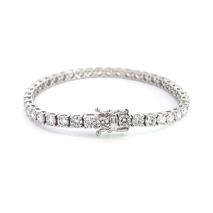 สร้อยข้อมือเพชรทรงกลมเพาะเลี้ยงในห้องปฏิบัติการ ทอง 14K ประดับเพชรแบบฝังเรียบหรู น้ำหนักกะรัตสูง เหมาะสำหรับงานแต่งงาน เครื่องประดับชั้นดี ดีไซน์สวยงามสำหรับผู้หญิง - Product Image 4