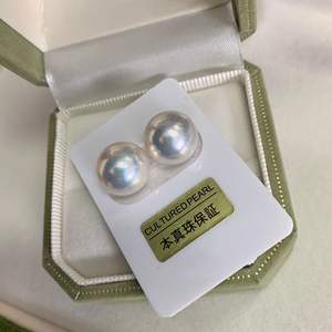 Boucles d'oreilles en argent pur simples et polyvalentes, toutes saisons, en perle naturelle violette Edison, 11-12 mm, forte luminosité, micro-imparfaite - Product Image 1