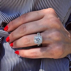 Anillo de Compromiso de Moissanita con Corte Redondo, Anillo de Piedra de Moissanita, Anillo de Boda de Moissanita con Corte Redondo, Anillo de Aniversario de Oro Blanco de 14k - Product Image 4