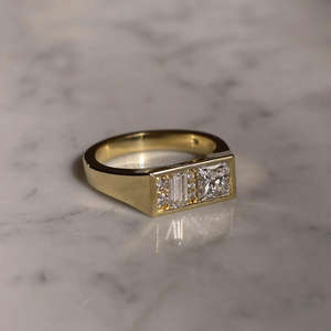 Igi/gia แล็บตัดเพชรวินเทจ14K สีเหลืองแหวนแต่งงาน/งานหมั้นใส่ได้ทั้งชายและหญิงสีขาวทองคุณภาพดีสำหรับงานปาร์ตี้ครบรอบ-คุ้มค่า - Product Image 2