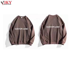 Sweatshirts à col rond pour hommes Votre propre logo Design Solid Color Fleece Fabric Pullover Sweatshirts By Viky Industri - Product Image 3