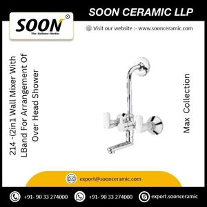 214 2in 1 wall Mixer With L Bend for Arrangement Of Overhead Shower Tap Single Handle Ceramic Valve Core Watermark - Product Image 4