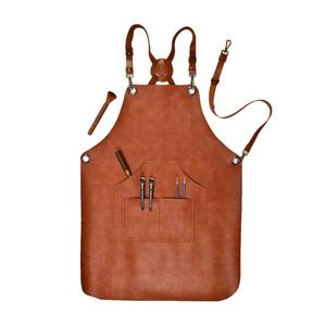 Delantal de cocina personalizado de cuero hecho de cuero vacuno de grano completo de alta calidad, delantal de cuero de secado rápido de alta demanda. - Product Image 1