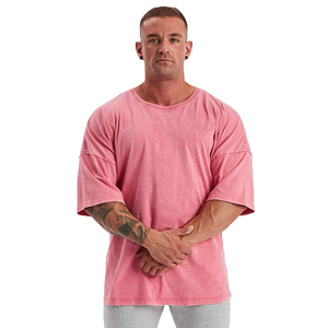 Premium Quality 100% Cotton <b>Men's</b> Oversized Boxy Fit T-<b>Shirt</b> Drop Shoulder O-Neck Long Knitted Fabric Custom Anti-Pilling 220g - Product Image 3