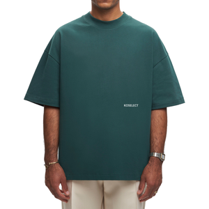เสื้อยืดแขนสั้นผู้ชายสีน้ำตาลทรงโอเวอร์ไซส์ คอกลม สีพื้น ผ้าคอตตอนเจอร์ซีย์ถัก สวมใส่สบาย - Product Image 4