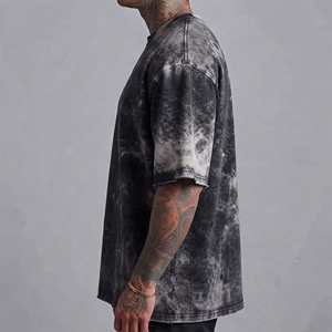 Camiseta de Gran Tamaño Hecha a Medida, con Hombros Caídos, 100% Algodón, Manga Corta, Estilo Vintage, Lavada con Piedras, Estampada - Product Image 3