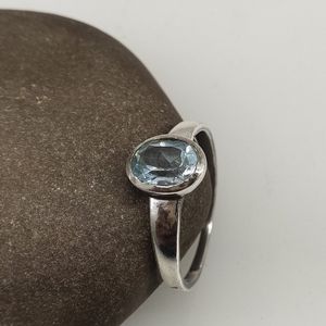 Sky Blue Topaz <b>Ring</b> Oval <b>925</b> Sterling <b>Silver</b> December Birthstone Jewelry Elegant Gift For Women Handmade Design - Product Image 5