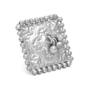 Bagues en laiton oxydé argenté de qualité supérieure pour femmes, bagues rondes ajustables, bijoux ethniques bohèmes pour cadeau de mariage ou de fête - Product Image 4