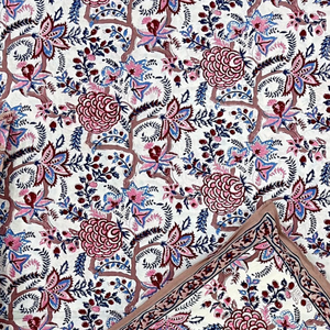 Parure de lit 3 pièces en coton classique imprimé à la main de Jaipur, taille King, teintures non toxiques, douce, respirante, écologique, 200 fils/cm² - Product Image 3